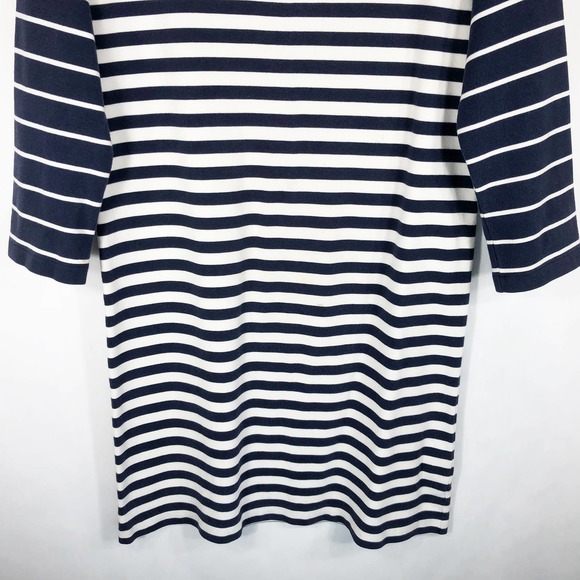 J Crew XS Dress Colorblock Stripe Ponte Shift Knit‎ Blue White Above Knee 1249 - Picture 7 of 8